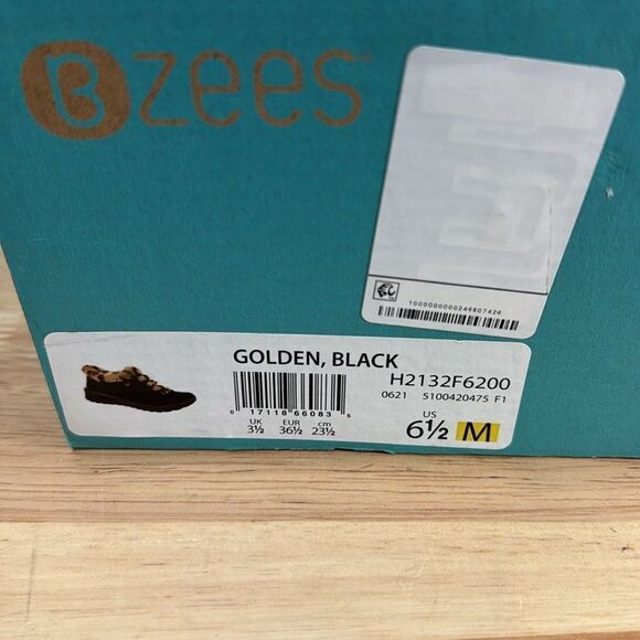 Bzee Golden Booties Black w/Leopard Trim - Size 6.5 M NIB - Picture 8 of 8